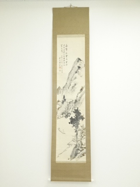 JAPANESE HANGING SCROLL / HAND PAINTED / LANDSCAPE 